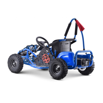 Gokart Fast Dragon na akumulator Niebieski 30km/h + Silnik 1000W + Koła pompowane + Regulacja siedzenia + Pasy